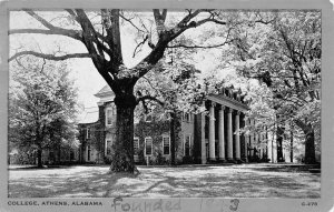 Athens Alabama Athens College Building, B/W Photo in Border Vintage PC U7205