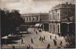 Netherlands Rotterdam Centraal Station Vintage RPPC C091