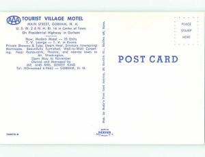 Unused Pre-1980 OLD CARS & TOURIST VILLAGE MOTEL Gorham New Hampshire NH u2392