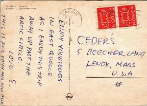 postcard Norway - Sameleir. Laplanders camp