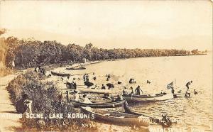 Paynesville MN Bathing Scene Lake Koronis Boats RPPC Postcard