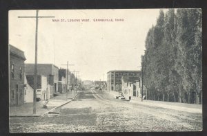 GRANGEVILLE IDAHO DOWNTOWN MAIN STREET SCENE DIRT ROAD VINTAGE POSTCARD