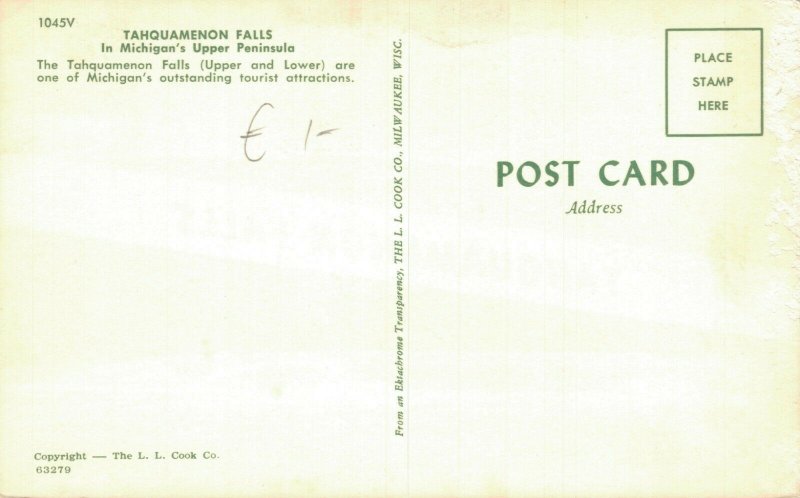 USA Tahquamenon Falls Peninsula Michigan Chrome Postcard 07.85