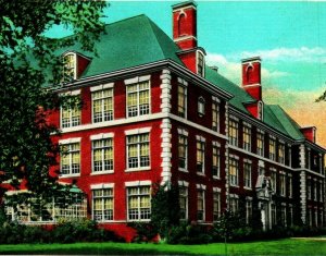 Jacksonville Illinois IL Mac Murray Hall Science Hall UNP Vtg Linen Postcard