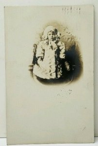 RPPC Girl in Coat & Hat Peoria Illinois 1907to Uniontown Pa Postcard F10