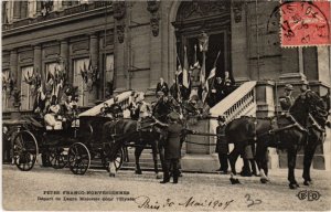 PC FETES FRANCO-NORVEGIENNES DEPART POUR L'ELYSEE NORWEGIAN ROYALTY (a32376)