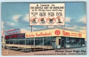 ATLANTIC CITY, New Jersey NJ ~ Roadside MAMMY'S DONUT Waffle Shop 1955  Postcard