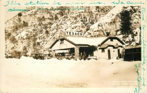 Postcard RPPC 1938 Arizona Sedona Flagstaff Oak Creek Gas Station 23-12612
