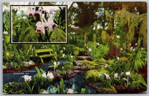 Vtg Milwaukee Wisconsin WI Orchid Show Mitchell Park Conservatory 1940s Postcard