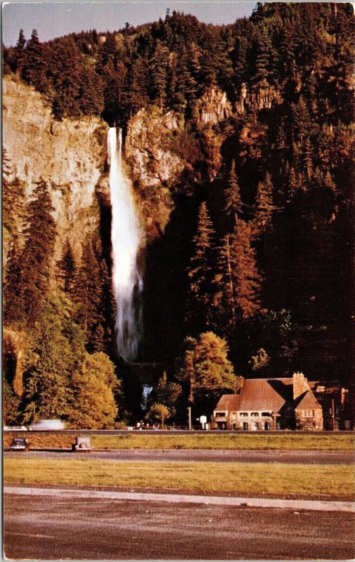 Multnomah Falls Lodge Columbia River Highway Hwy VTG Postcard UNP Unused Vintage 