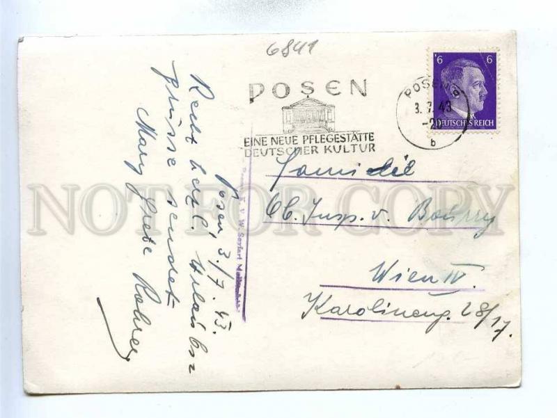 196007 POLAND Poznan photo RPPC 1943 year w/ ADVERTISING mark