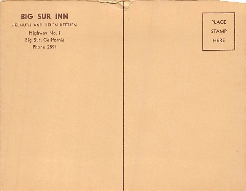 Big Sur Inn, Helmuth And Helen Deetjen 