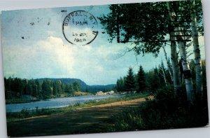 Postcard Canada ONT Greetings from Espanola Ontario lakeside road