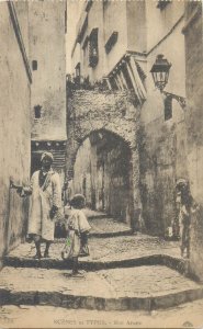 North Africa vintage postcard showing a tipical arab street Alger publishing 