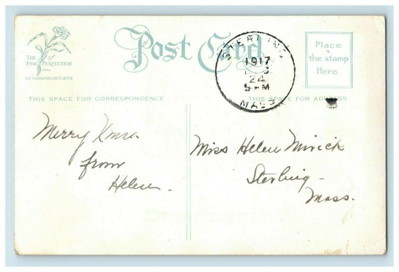 C.1910 Cute Girl Doll Christmas Postcard P66