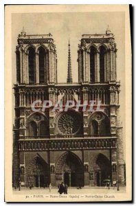 Postcard Old Paris Notre Dame frontage