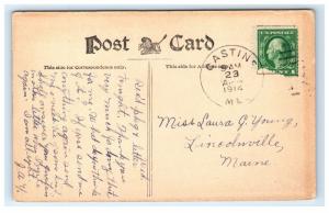 Postcard Pleasant Street, Castine, Maine ME 1914 D4