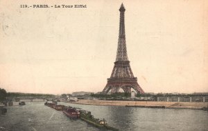 Postcard 1907 La Tour Lattice Tower Eiffel Paris France Attraction Structure FR