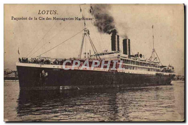 Old Postcard Lotus Boat Cruise Cie Messageries Maritimes