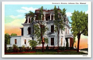 Jefferson City MO~Governor's Mansion~3 Story Brick~Mansard Roof~Vintage Postcard