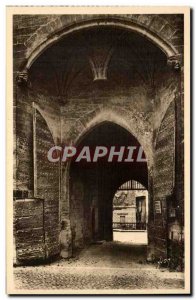 Old Postcard Avignon Popes Palace Porte d & # 39entree view of the courtyard