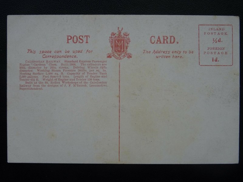 CR Caledonian Railway LOCOMOTIVE - THE CARDEAN EXPRESS - Old Postcard