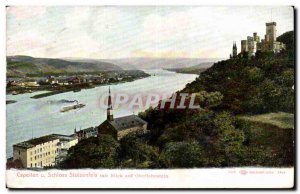 Old Postcard Capellen u Stolzenfels Schloss mit Blick auf Oberlahnstein