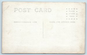 RPPC Grayling MI Baseball Sign Main Street Real Photo Postcard Michigan