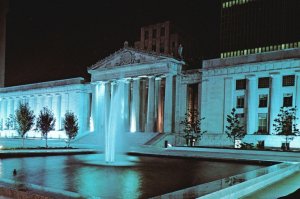 Vintage Postcard Night Scene of War Memorial Building Nashville Tennessee TN