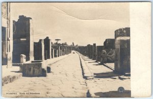 c1900s Pompei Via dell'Abbondanza RPPC Main Street Ancient Ruins Real Photo A132