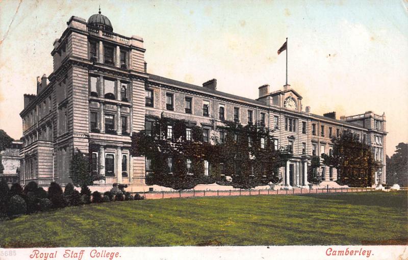 Royal Staff College, Camberly, England, Early Postcard, Used in 1905