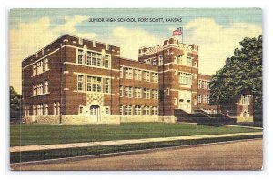 Junior High School Fort Scott Kansas Postcard