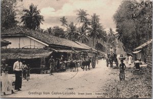 Sri Lanka Street Scene Grand Paseo Colombo Ceylon Vintage Postcard C130