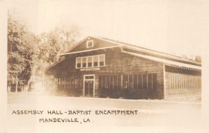 RPPC ASSEMBLY HALL BAPTIST ENCAMPMENT MANDEVILLE LOUISIANA REAL PHOTO POSTCARD