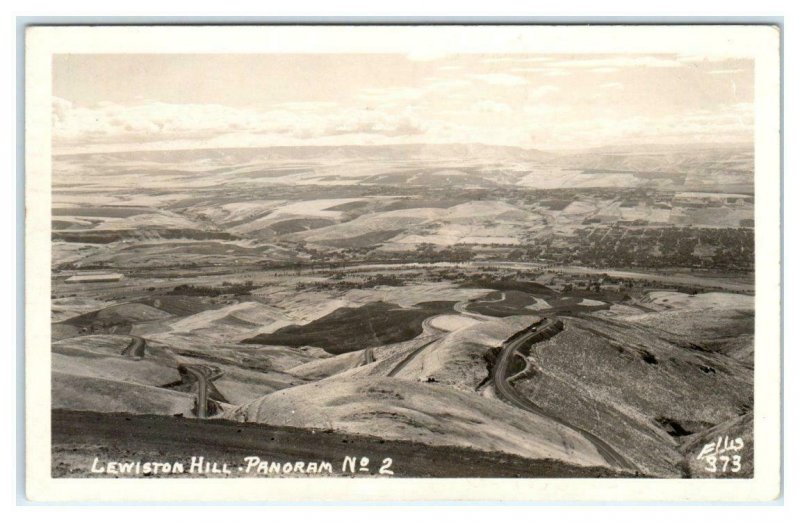 RPPC  LEWISTON HILL, Idaho ID ~ Birdseye Real Photo 1953  ELLIS #373 Postcard