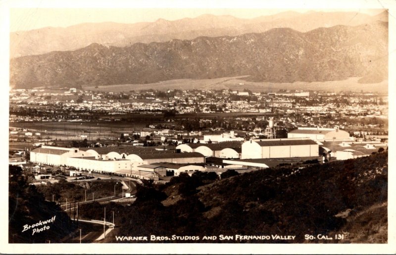 California Warner Brothers Studios and San Fernando Valley Real Photo