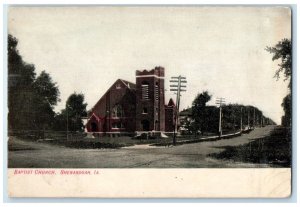 c1905's Baptist Church Exterior Roadside Shenandoah Iowa IA Unposted Postcard