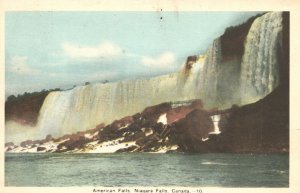 Vintage Postcard 1920's American Falls Waterfall Second Largest Niagara Falls CA