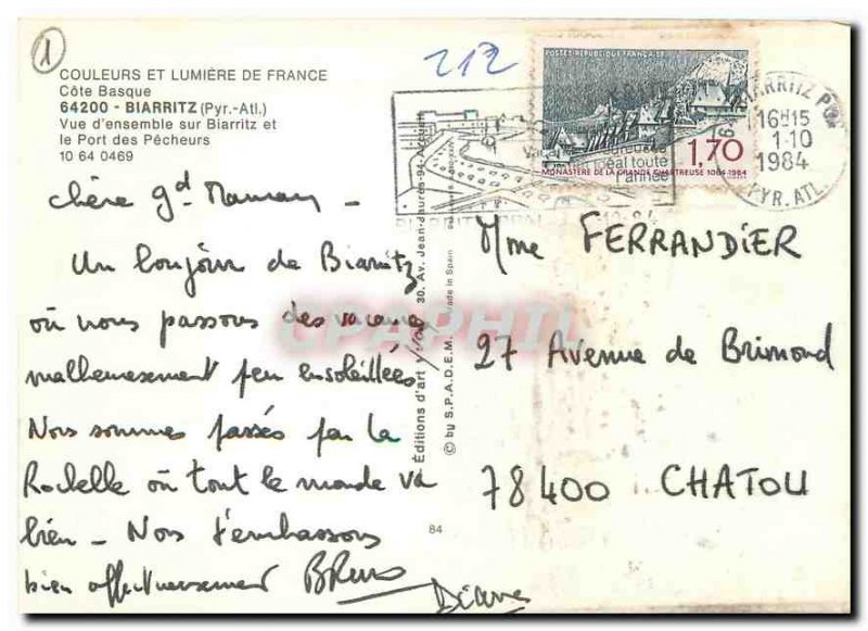 Postcard Modern Colors and Light of France Cote Basque Biarritz Pyr Alt Overv...