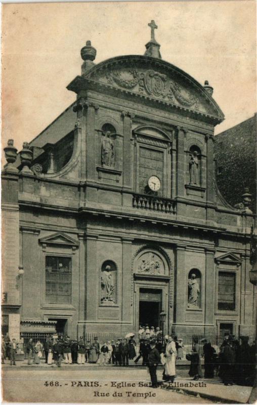 CPA Paris 3e Paris-Eglise Sainte-Elisabeth, Rue du Temple (314155)