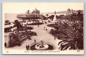 The Public Garden & The Pier-Promenade in NICE France Vintage Postcard 0598