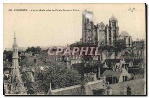 Old Postcard Bourges central View from the Palace Heart