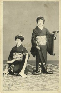 japan, Two Beautiful Geisha Ladies in Kimono (1920s) Postcard (1)