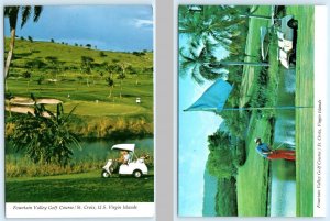 2 Postcards ST. CROIX, Virgin Islands ~ FOUNTAIN VALLEY GOLF COURSE  4x6