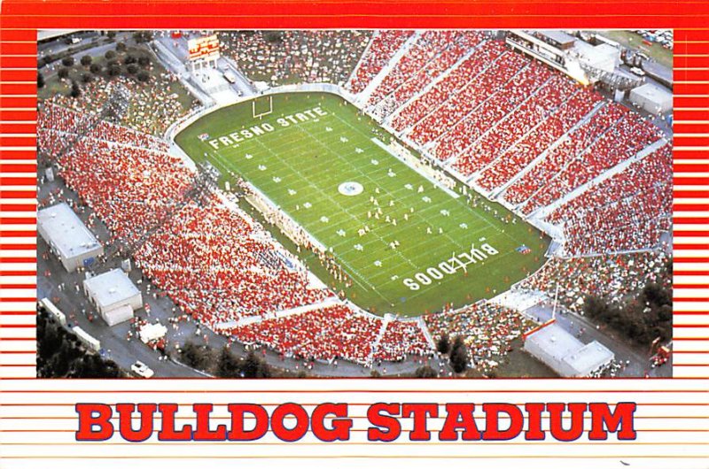 Football Stadium Postcard Bulldog Stadium-Fresno State University Fresno, Cal...