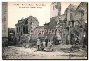 Old Postcard Reims Rue Martyrs Martyrs Street Grocery Lhote Lhote s Grocery C...