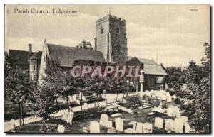 Kent-Folkeston Parish Church -Carte Old Post