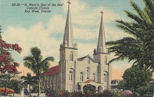 Key West FL, St. Mary's Star of the Sea Catholic Church 1930-45 Teich Linen