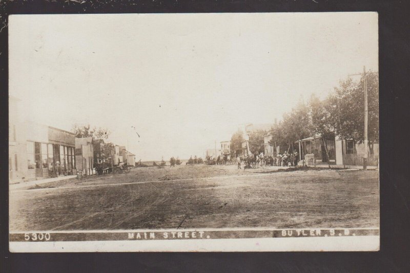 Butler SOUTH DAKOTA RPPC 1912 MAIN STREET nr Webster Bristol POPULATION 4 SD KB