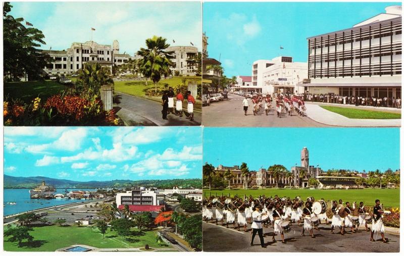 Fiji Suva City Views Police Buildings Lot of 10 Postcards 1950s-1960s